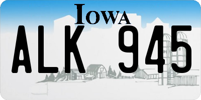 IA license plate ALK945