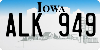 IA license plate ALK949