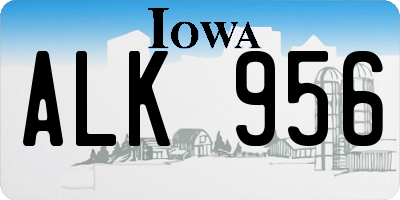 IA license plate ALK956