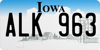 IA license plate ALK963