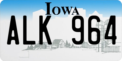 IA license plate ALK964
