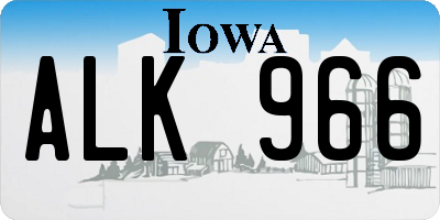 IA license plate ALK966