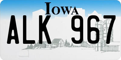 IA license plate ALK967
