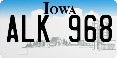 IA license plate ALK968