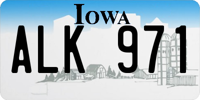 IA license plate ALK971