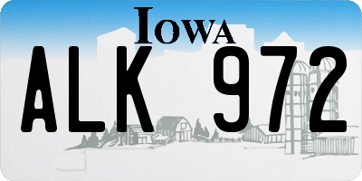 IA license plate ALK972