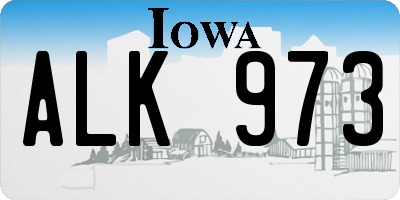 IA license plate ALK973