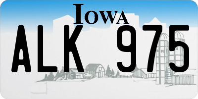 IA license plate ALK975