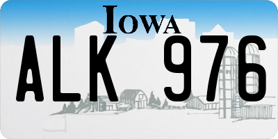 IA license plate ALK976