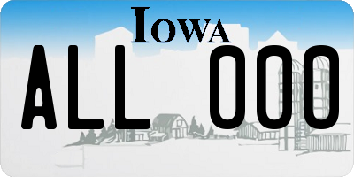IA license plate ALL000
