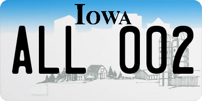 IA license plate ALL002