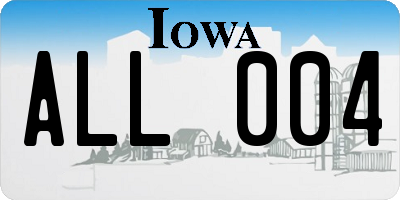 IA license plate ALL004