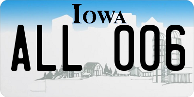 IA license plate ALL006
