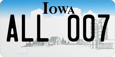 IA license plate ALL007