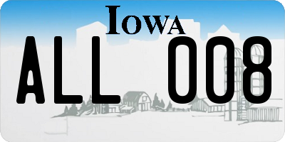 IA license plate ALL008