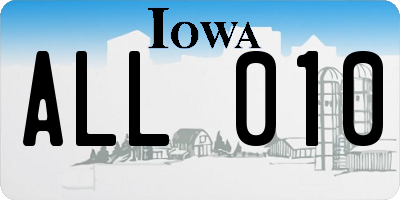 IA license plate ALL010