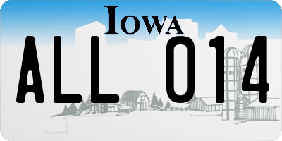 IA license plate ALL014