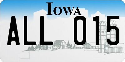 IA license plate ALL015
