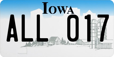 IA license plate ALL017