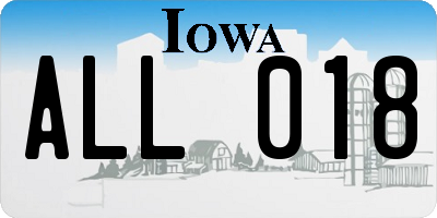 IA license plate ALL018