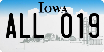 IA license plate ALL019