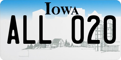 IA license plate ALL020