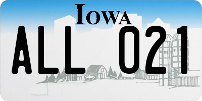 IA license plate ALL021