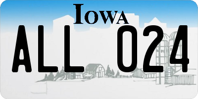 IA license plate ALL024