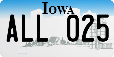 IA license plate ALL025