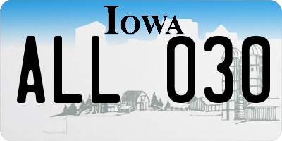 IA license plate ALL030