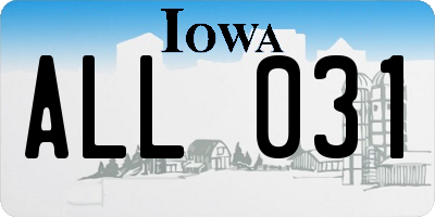 IA license plate ALL031
