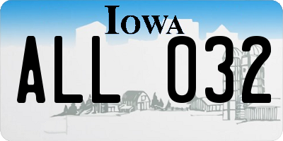 IA license plate ALL032