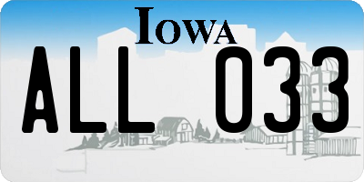 IA license plate ALL033