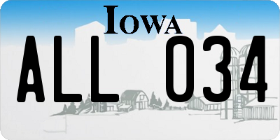 IA license plate ALL034