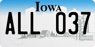 IA license plate ALL037