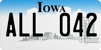 IA license plate ALL042