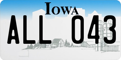IA license plate ALL043