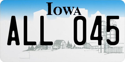 IA license plate ALL045