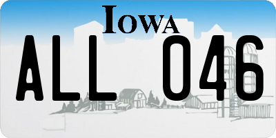 IA license plate ALL046