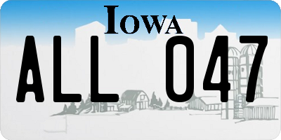 IA license plate ALL047