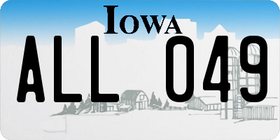 IA license plate ALL049