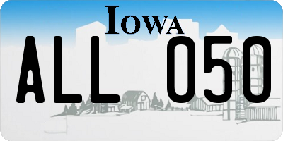 IA license plate ALL050