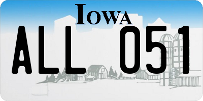 IA license plate ALL051