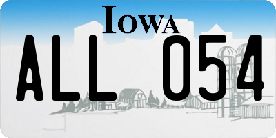 IA license plate ALL054