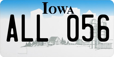 IA license plate ALL056