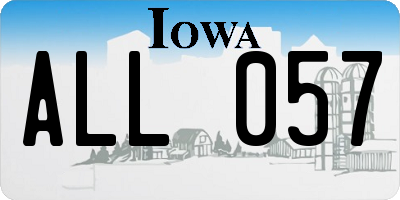 IA license plate ALL057