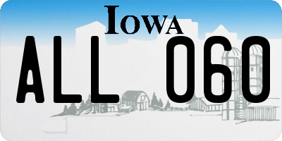 IA license plate ALL060