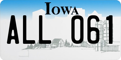 IA license plate ALL061