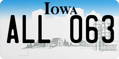 IA license plate ALL063