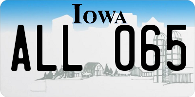 IA license plate ALL065